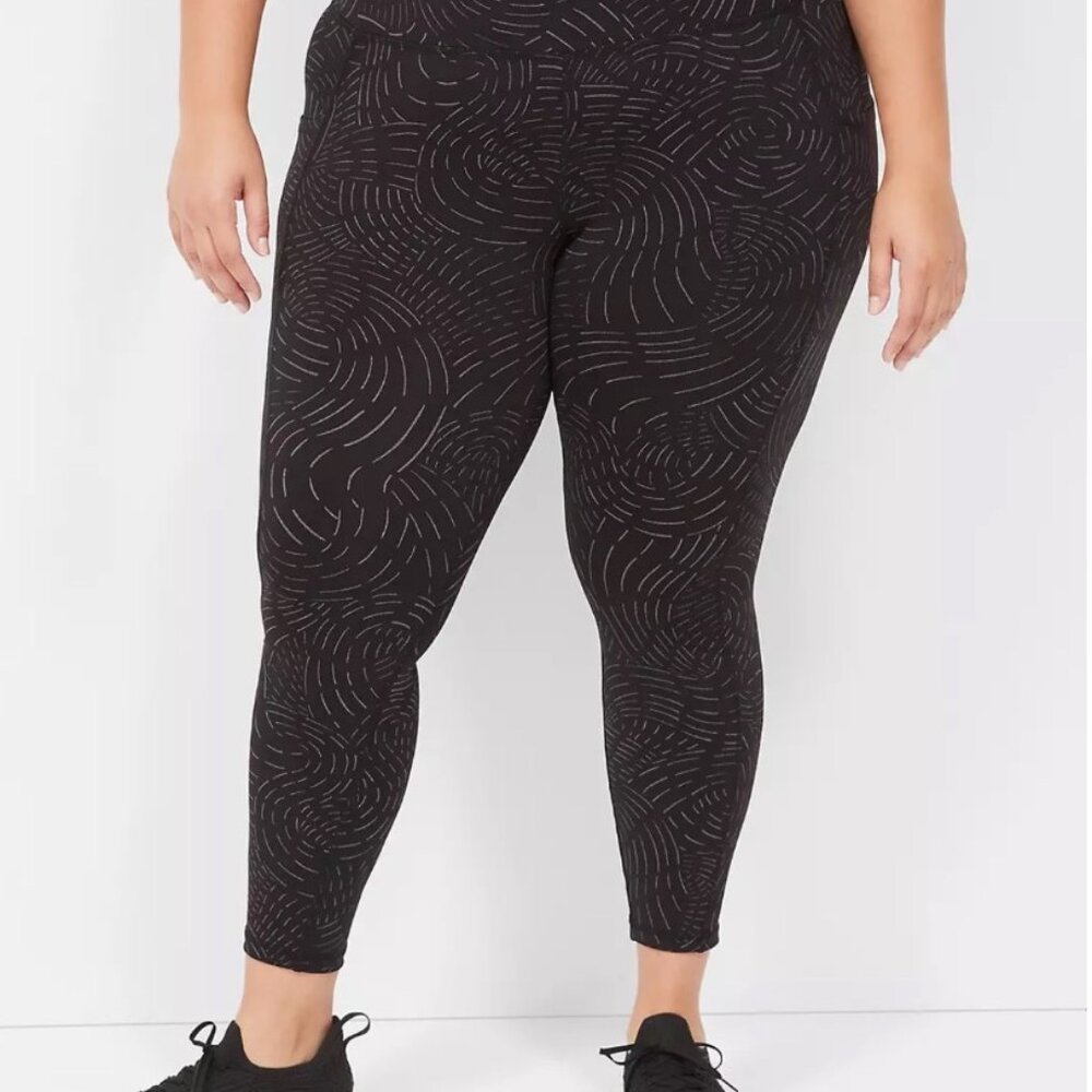 LIVI Plus Size Moisture Wicking 7/8 Leggings Black  Size 18/20 NWOT